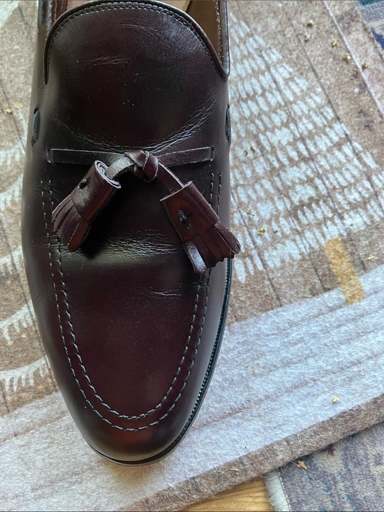 Allen Edmonds Men’s Sz 11 Grayson Tassel Burgundy Slip on Loafers made in USA main image 10